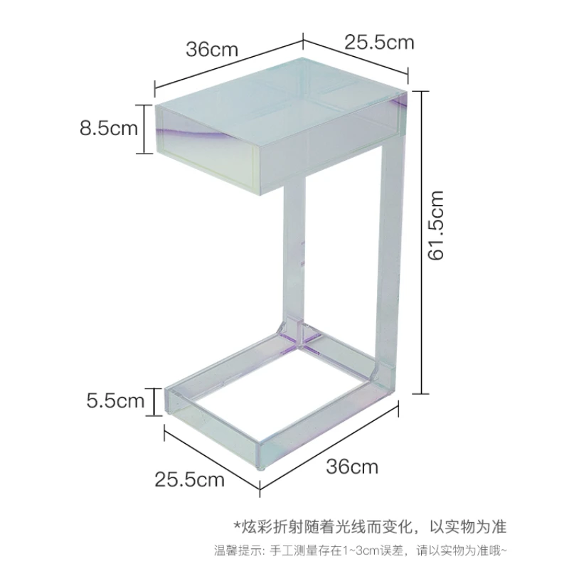 Gabinete lateral colorido de lujo para sala de estar estilo Ins con sofá de almacenamiento, gabinete lateral pequeño, mesa de centro acrílica de