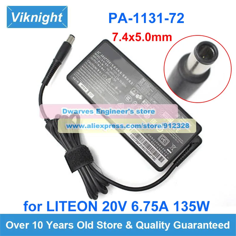 

Genuine for LITEON PA-1131-72 AC Adapter 20V 6.75A 135W Charger for Kensington SD5000T THUNDERBOLT 3 DOCK SD400T Power Supply