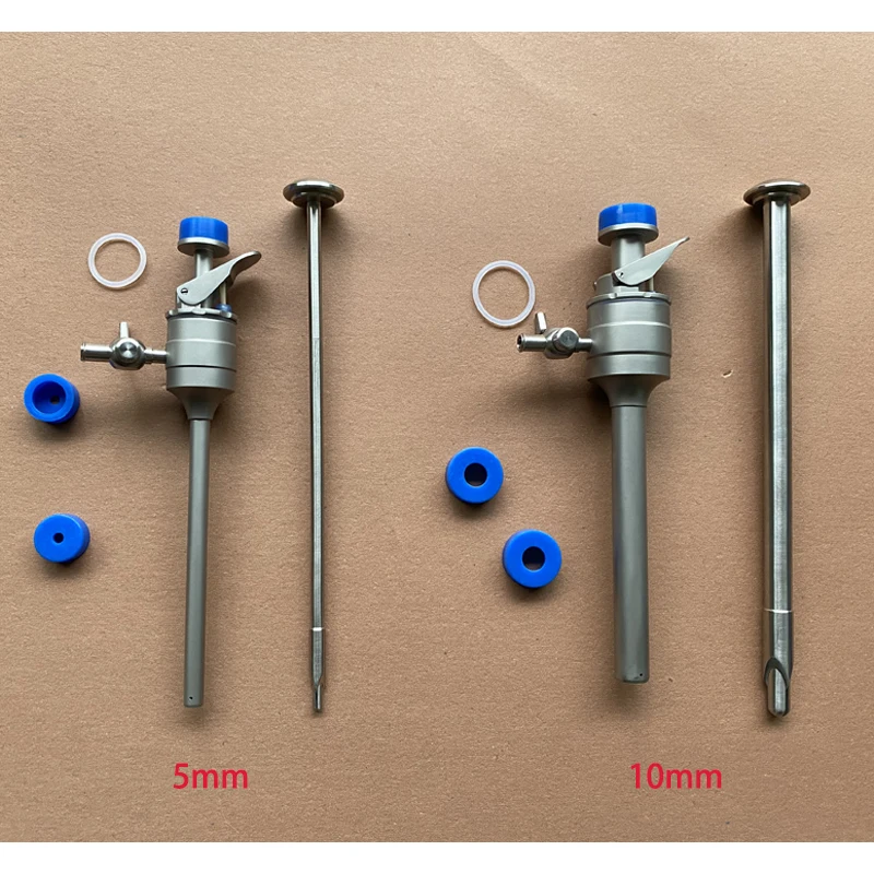 5/10/12/15mm Manual lever flip type trocar laparoscope reusable trocars cannula with safety tip