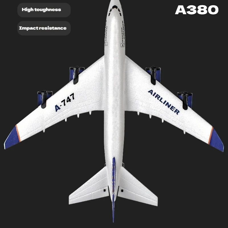 

Радиоуправляемый самолет с дистанционным управлением A380 747, Airbus с фиксированным крылом, пенопластовая модель самолета, трехканальный планер, игрушка для ручного метания в подарок