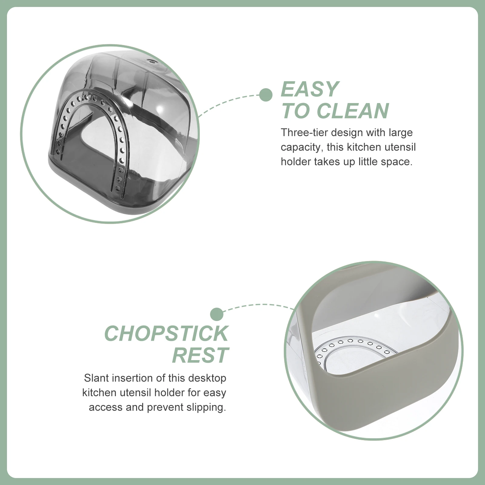 

3 Tier Kitchen Utensil Holder 13x16.1x33.4cm Elegant White Cutlery Drying Rack Spoon Fork Chopstick Storage ganizer PET PP