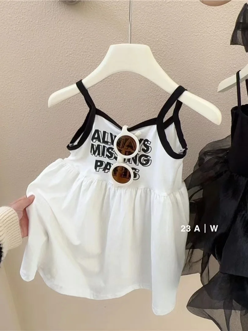 

Girls Ice Silk Strap Dr Princ Sle Summer New Arrival Children's Clothing Korean Version Princ Skirt Regular Length