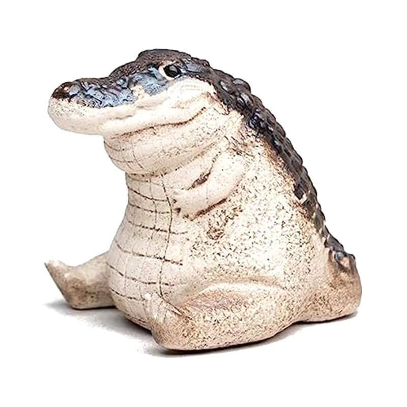 1 Piece Alligator Baby Statue Ornament Garden Animals Figurine As Shown Animal Sculpture For Cute Mini Indoor Home Decoration