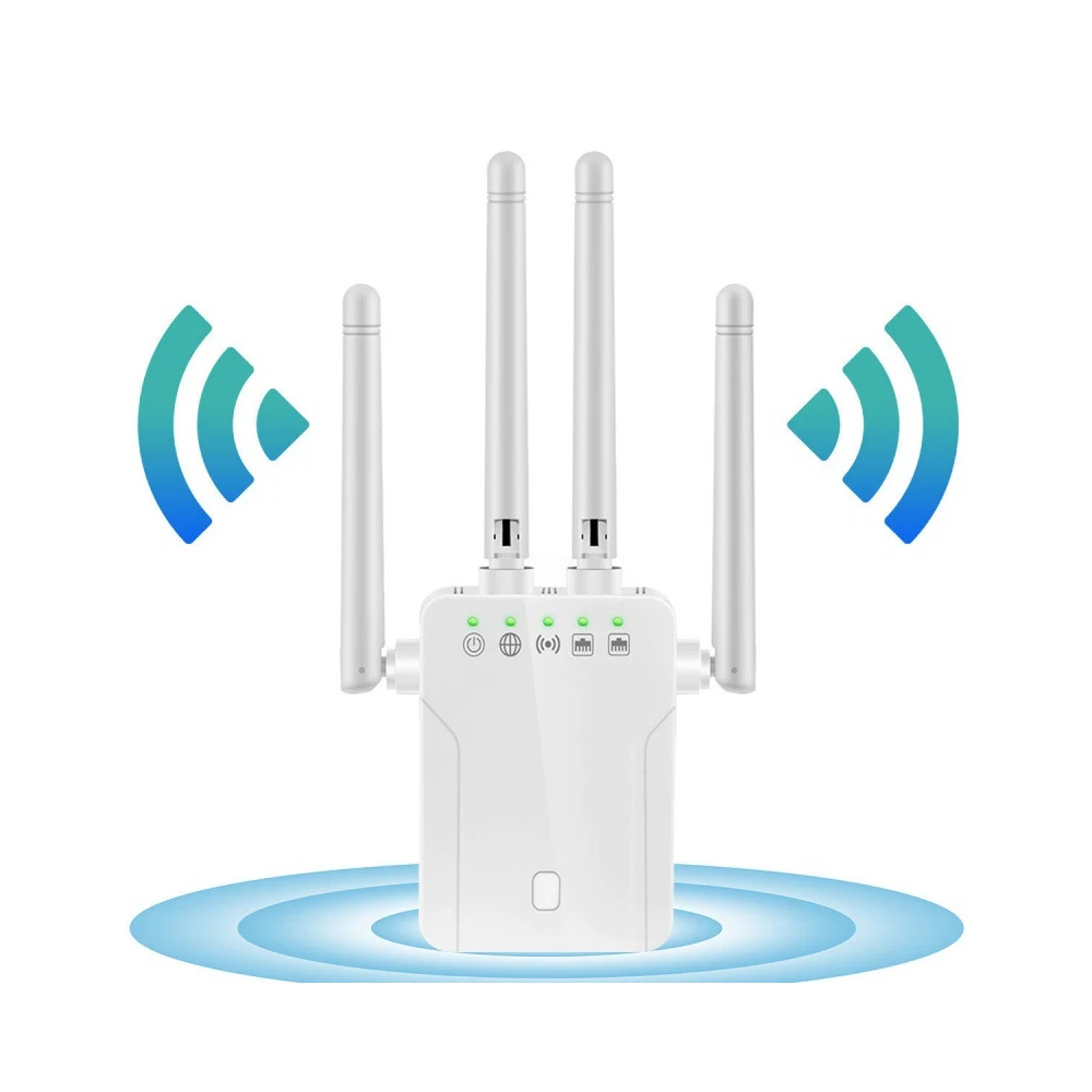 300M/1200Mbps Wireless WiFi Repeater Signal Booster Dual-Band 2.4G 5G Extender 4 Antenna Router Signal Amplifier For Office Home