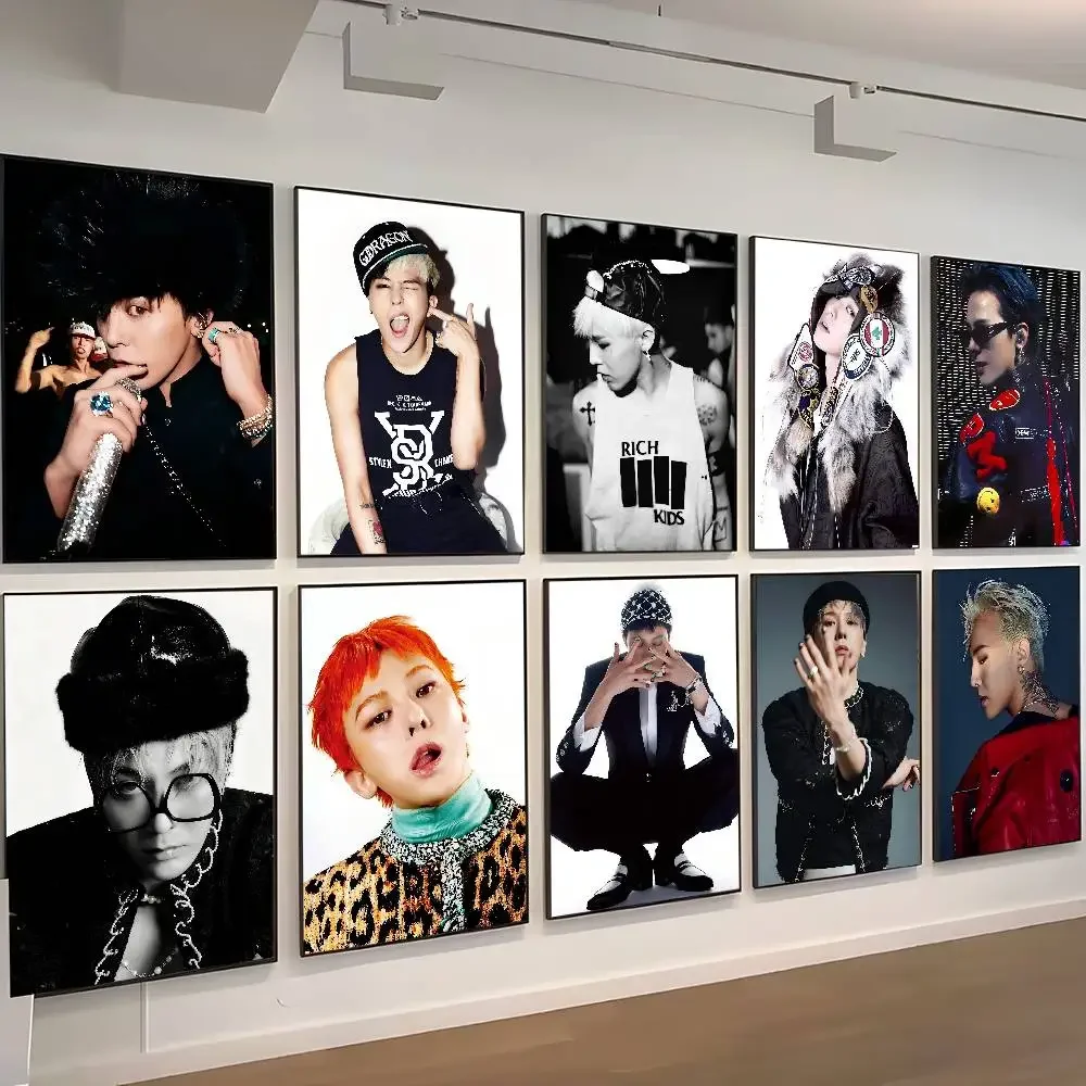 K-KPOP G-G-Dragon Vintage-Poster, selbstklebende Whitepaper-Drucke, Poster, Kunstwerke, Poster, Wandaufkleber