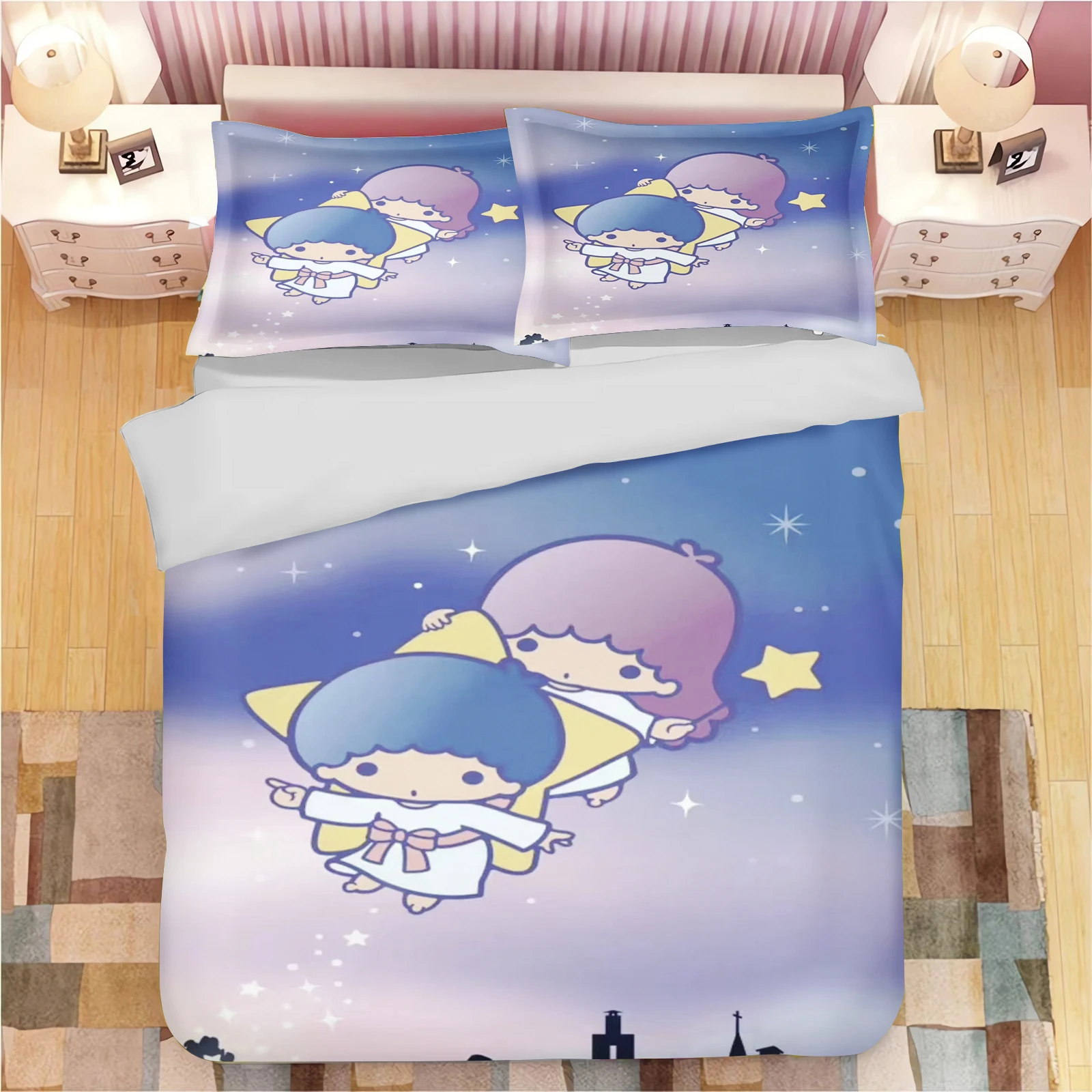 

Cartoon Little Twin Star Quilt Cover Sanrio Cute Girl Printed Children Soft Customizable Bedding Custom Made Home Bedroom