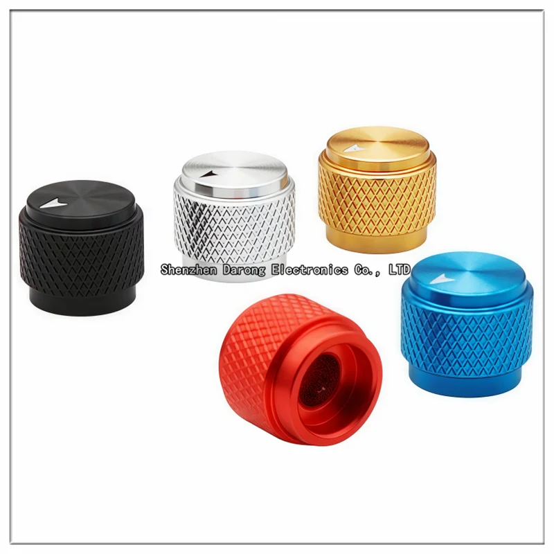 15×13MM全アルミニウムローレットノブキャップ、ポテンショメータ/エンコーダスイッチキャップ、ボリューム/電子楽器スイッチキャップ、丸穴6.0