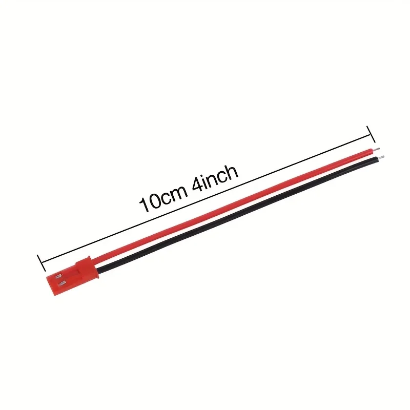 20Pairs 100mm 2 Pin JST Plug Connector Male+Female Plug Connector Cable Wire for RC Toys Battery LED Lamp, cars etc