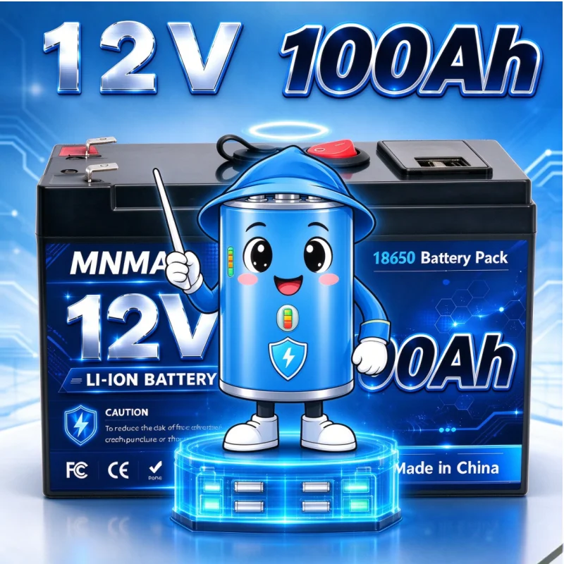 12V,Lithium Battery Deep Cycle With BMS For Camper Van Marine Fishing Off‑Grid Solar Power System