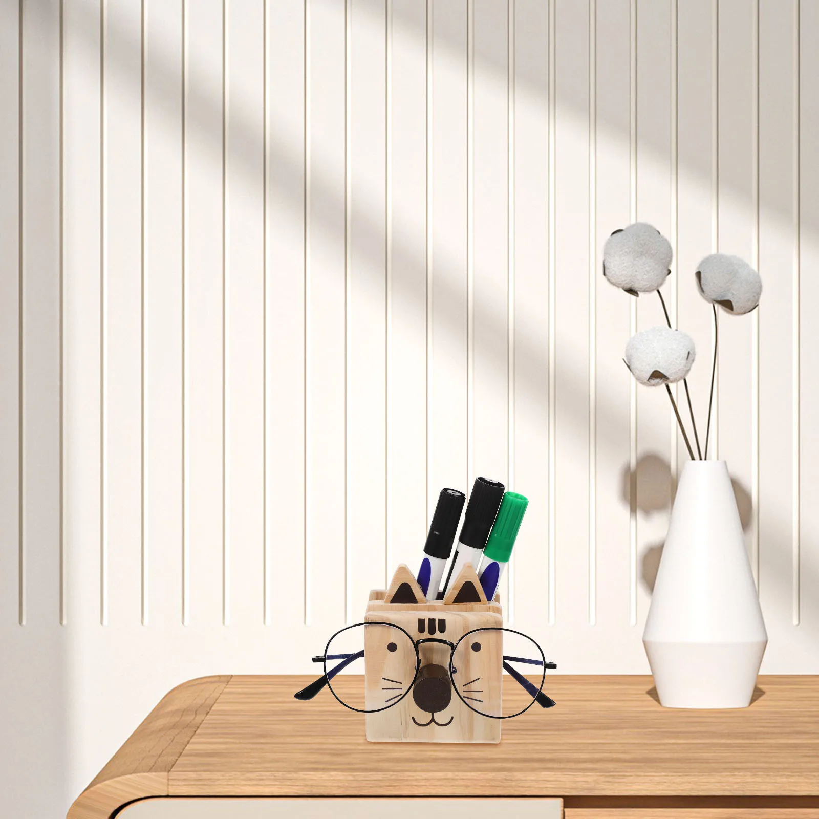 

Cartoon Animal Eyeglass Pen Holder Desktop Organizer Stand Multipurpose Stationery Storage for Glasses Phone Pencil