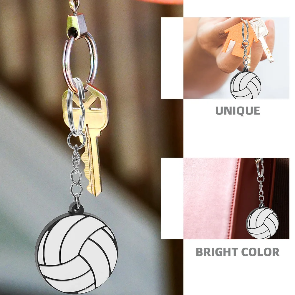 

10 Pcs PVC Keychain Sports Keychains Bag Charms Volleyball Accessories White Miss