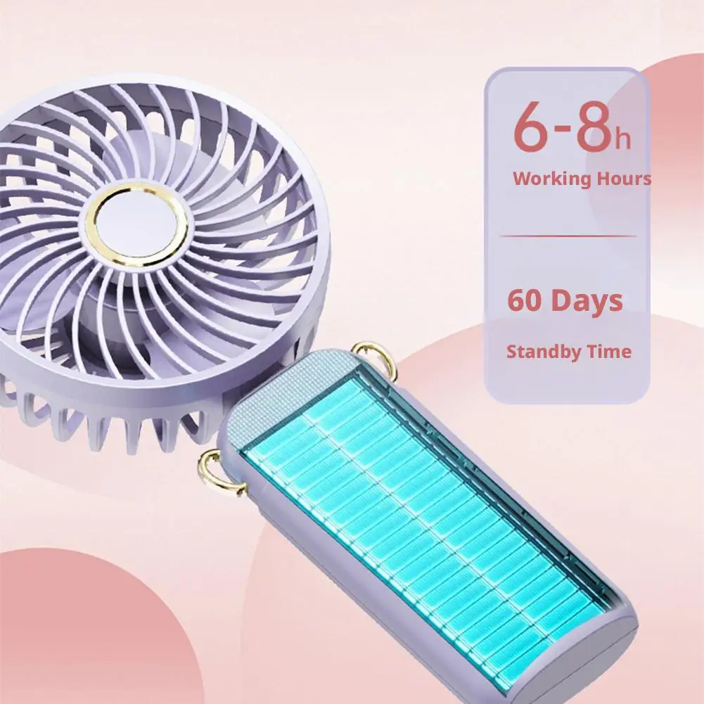 Mini Handheld Fan USB Rechargeable Digital Display Cute Portable Neckband Desktop Cooler Aroma Air Fan for Outdoor Travel image 4