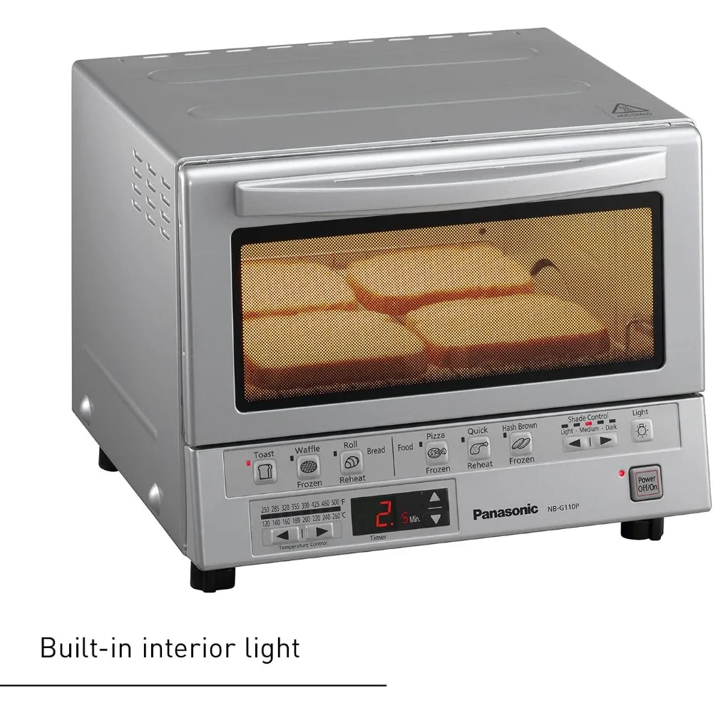 Toaster Oven FlashXpress with Double Infrared Heating and Removable 9 Inner Baking Tray, 1300W, inches, Silver