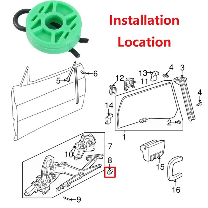 4Pcs 4493433 83343433 Auto Door Power Window Regulator Guide Retainer Clip Slider for Saab 9-3 9-5 900 Volvo 850 S70 93246015715