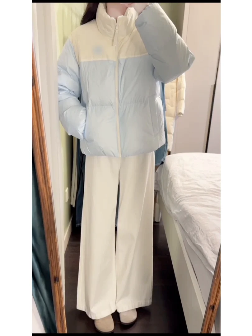 

Корейская женская хлопковая куртка Aron Color Blo, новая модель, для студенток, милая, уютная, объемная, с длинными рукавами, на молнии