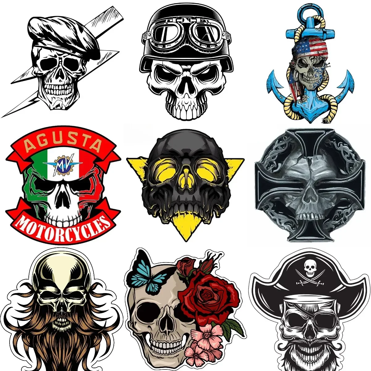 

Skull Skeleton PVC Creative Sticker for Decorate Laptop Window Car Door Bumper Bike Camper Wall Decal Accessories Customizable