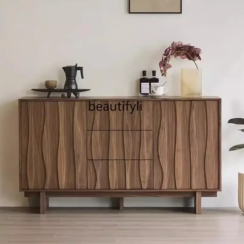 cc182Vintage mid-ancient style dining side North American black walnut living room against the wall French locker R