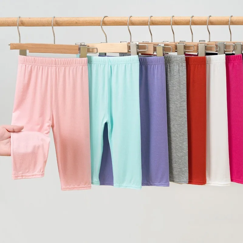 3-12 Years Girls Pant Knee Length Kid Pants Candy Color Children Cropped Clothing Spring-Summer All-matches Bottoms Leggings
