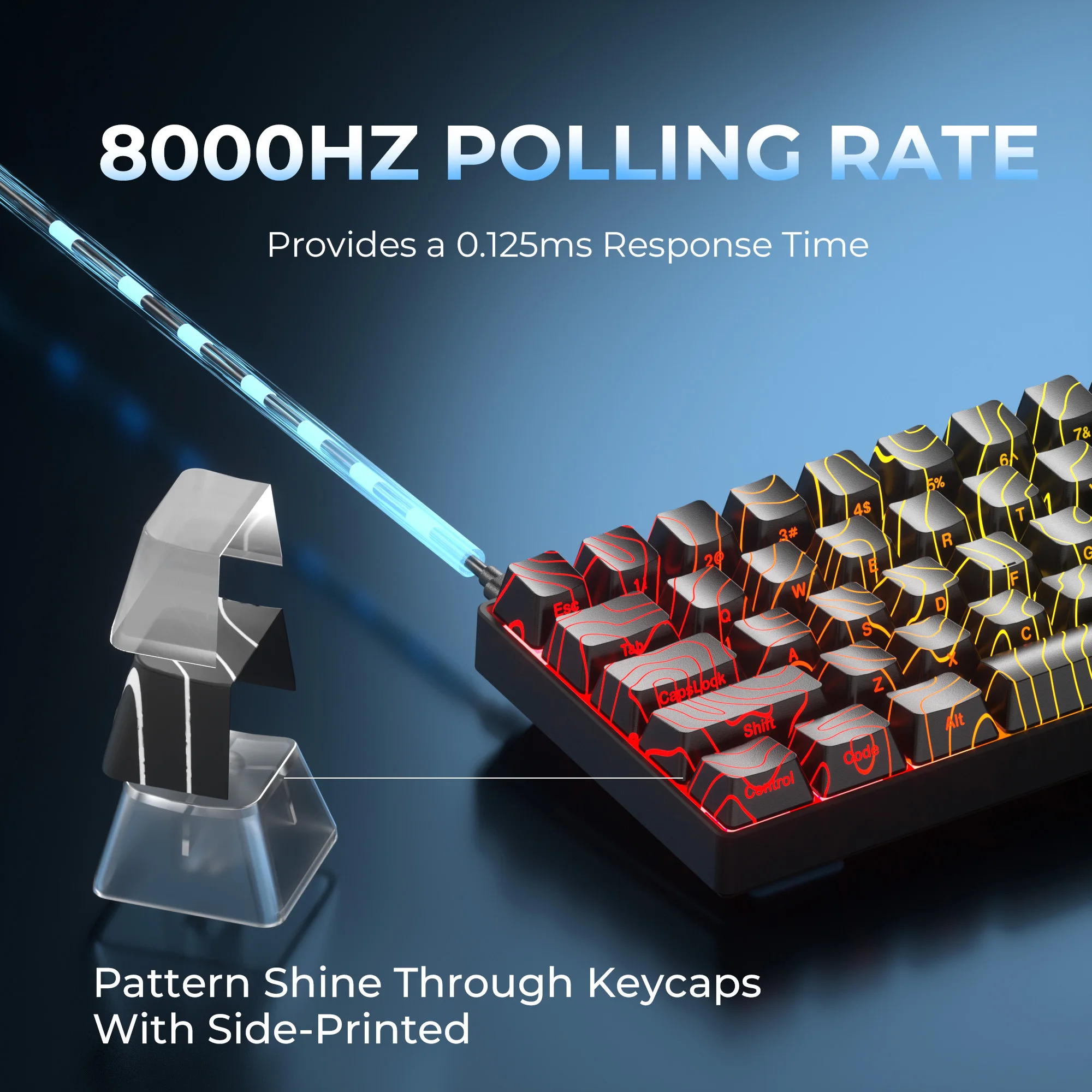 XVX HE68 Wired Magnetic Keyboard with IMD Topographic Keycaps Semi