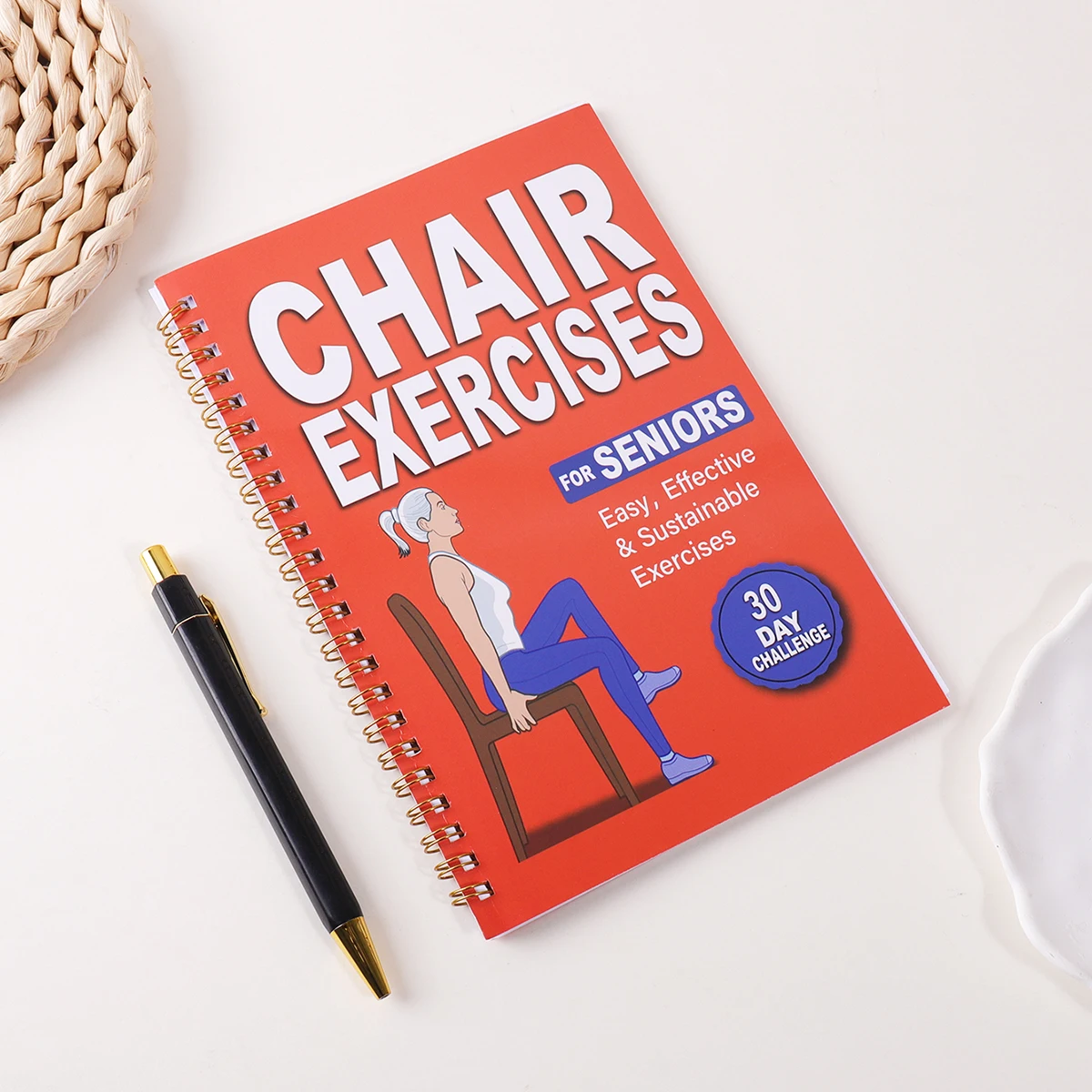 30 Day Chair Yoga Guide Weight Loss Muscle Strength Flexibility Beginner Seated Workout Book for Seniors & Adults view 5