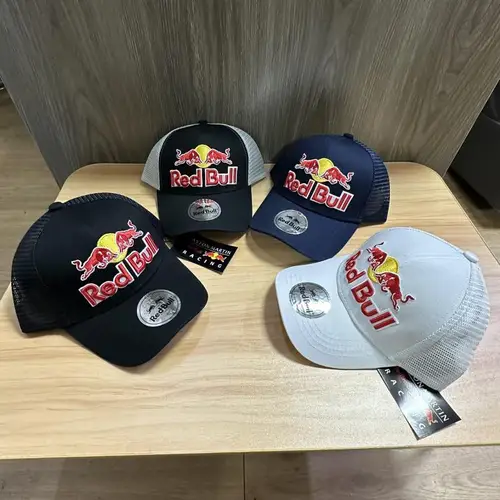 Imagen 2 del producto Sombrero de malla Red Bull, gorra de béisbol Red Bull bordada, sombrero multifuncional para exteriores para hombres y mujeres, sombrero de carreras Red Bull 4 colores