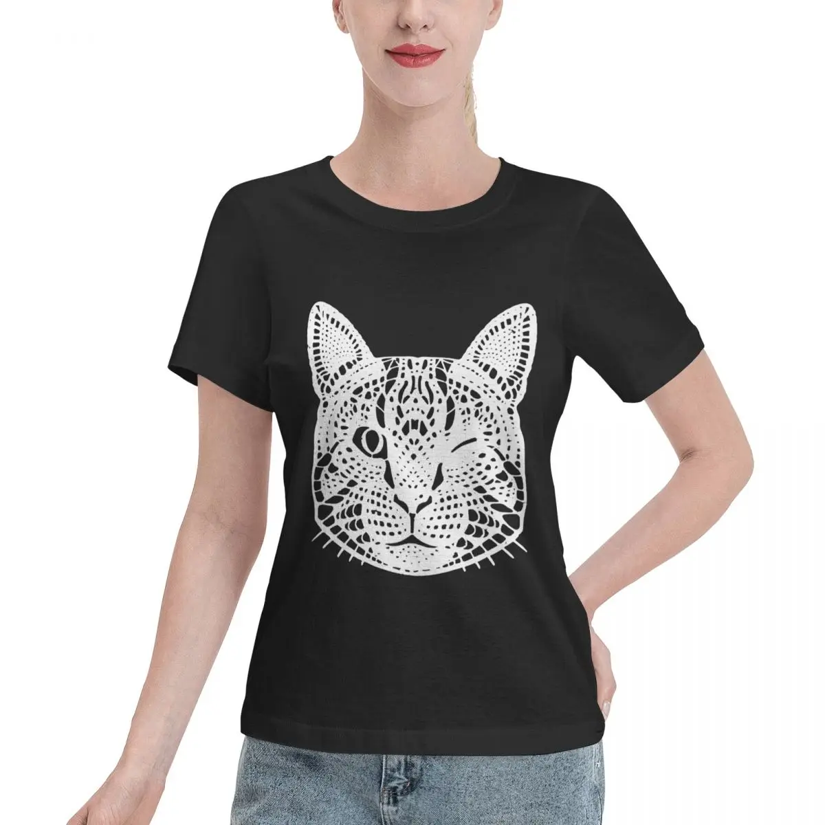 

Baby Lasagna Cat T-Shirt Women Short Sleeve T Shirts Crew Neck Clothing Cotton Summer Tees Streetwear