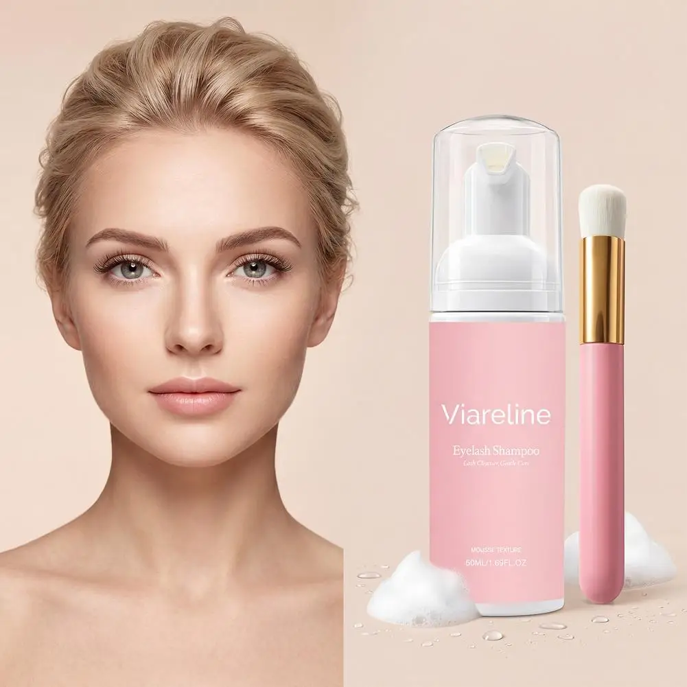 Wimpernreinigungsschaum, sanftes ölfreies Wimpernshampoo, Make-up-Entferner, nicht reizende Augenpflege 50ml – Detail 4