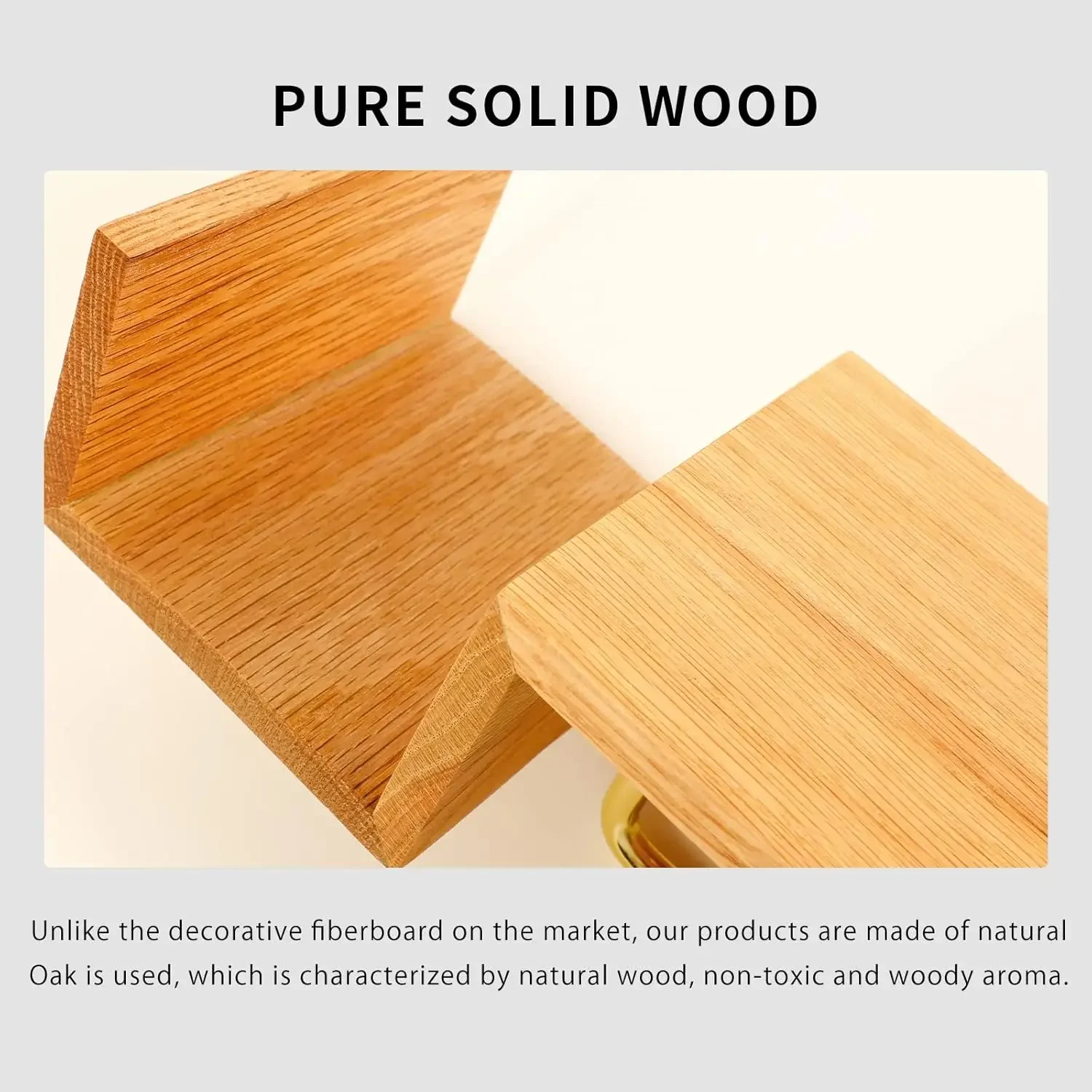 Modern Red Oak Toilet Roll Holder with Storage Shelf, Solid Wood Wall Tissue Rack for Bathroom, Minimalist Restroom Decor Case