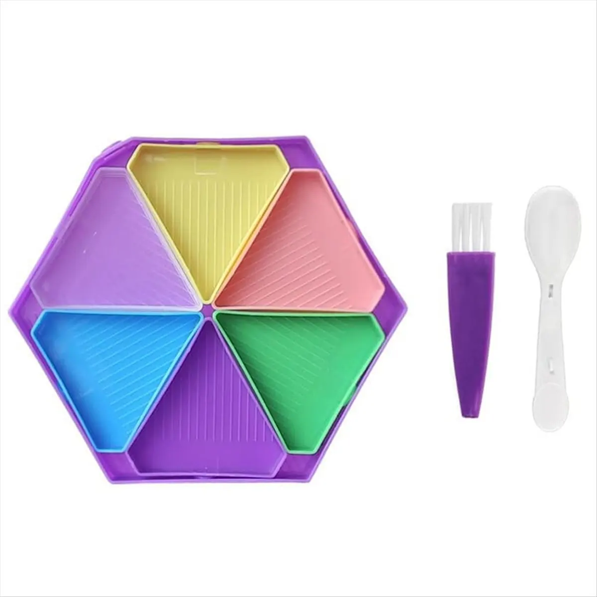DT38  Art Painting Trays Organizer, Art Accessories Trays with Brush & Spoon, Rhinestone Tray Sorter