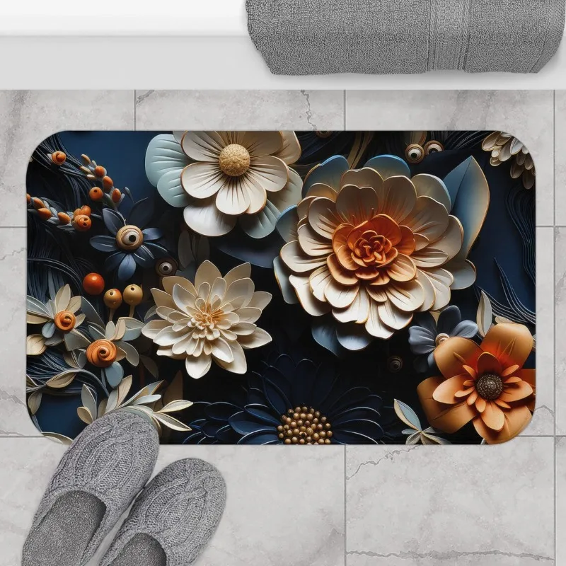 Vintage Floral Fußmatte, fortschrittlicher Teppich für Heimdekoration, Schlafzimmer, Küche, Zuhause, rutschfeste Fußmatte