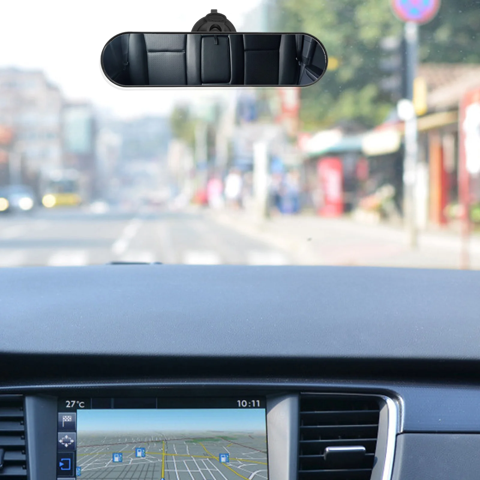 

Suction Cup Vehicle Rearview Mirror Car Interior Adjustable Angle Compact Design Auto Rearview Mirror Universal Auto Accessories