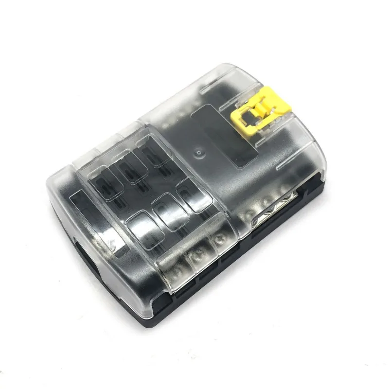 For 6/12 Way Fuse Box 6 in 6 Out Multi-way Fuse Box with Yellow Safety  Car RV Modified Yacht
