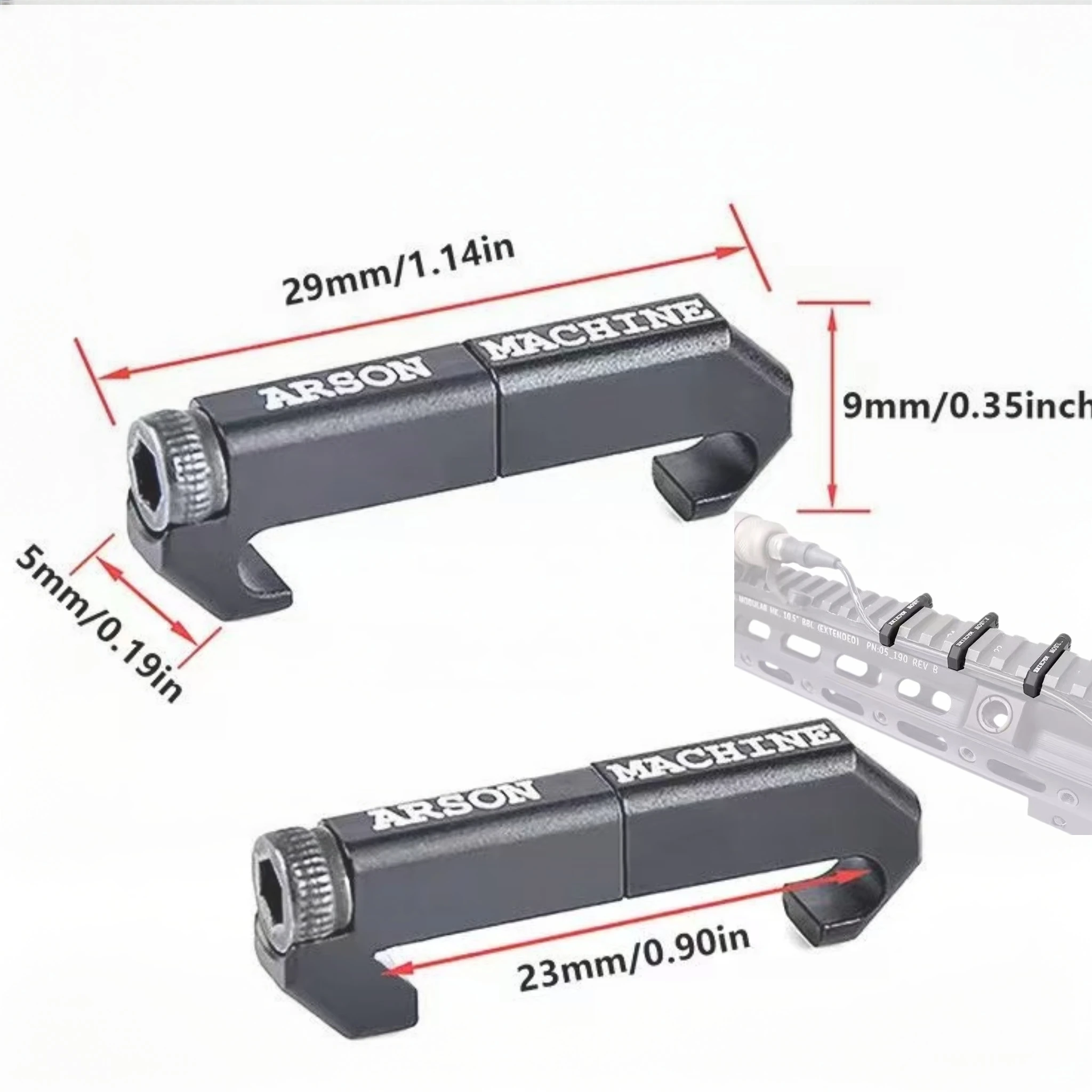 3pcs CNC Aluminum Wire Guide System Cable Picatinny Rail Cover Handguard Wire Guide Tail Fixed Tactical Airsoft Rail Accessories