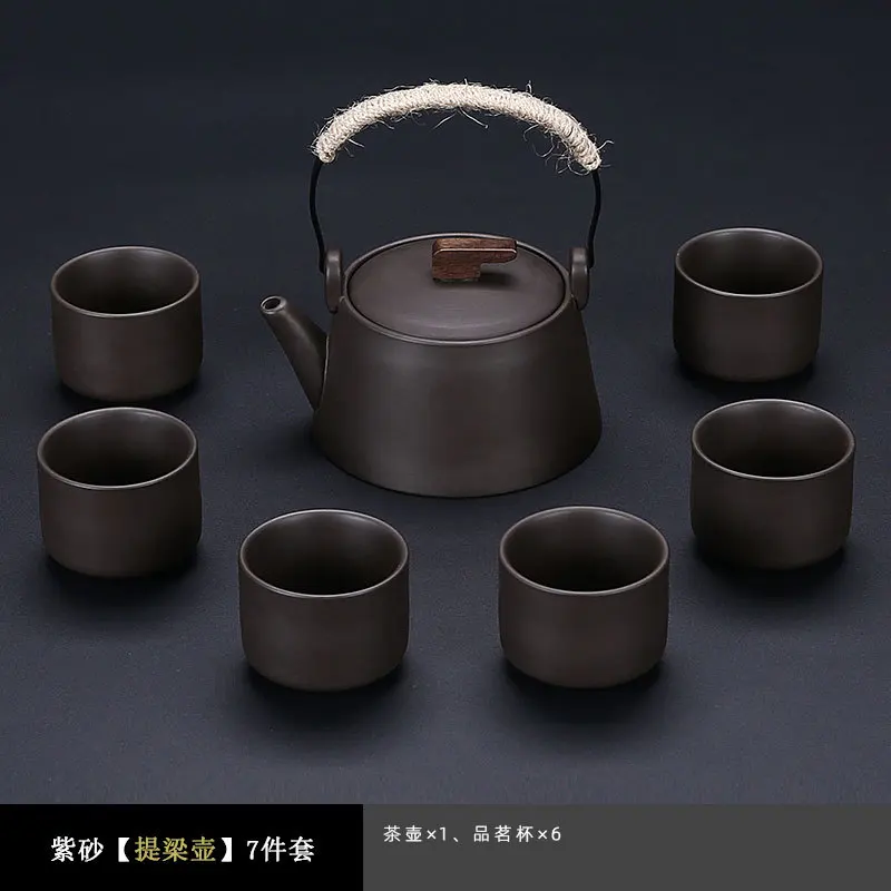 

New Purple Clay Kung Fu Tea Set Chinese Style Home Living Room Office Tea Drinking Ceramic Teapot Gaiwan Gift Box