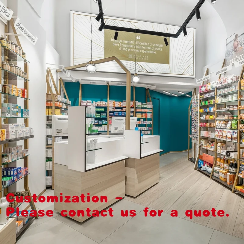 

Стеллажи-витрины для аптек Dijin: индивидуальные стойки для демонстрации товаров в розничных аптеках, с порошковым покрытием, производство Гуанчжоу