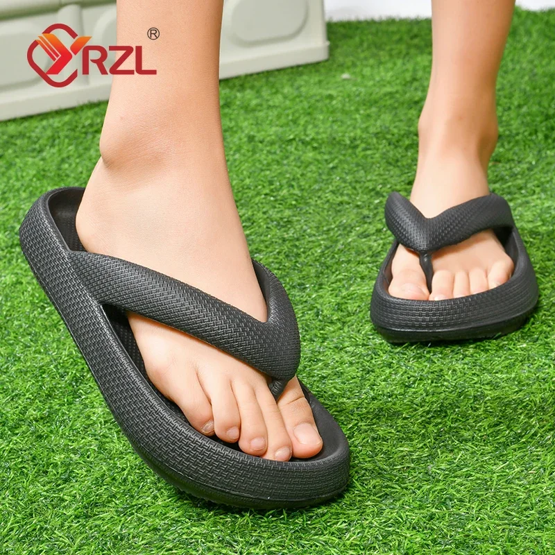 YRZL Soft Sole Platform Flip Flops Women 2024 Summer Beach Non Slip Men Slippers Coulple Thick Sole Bathroom Slides Sandals