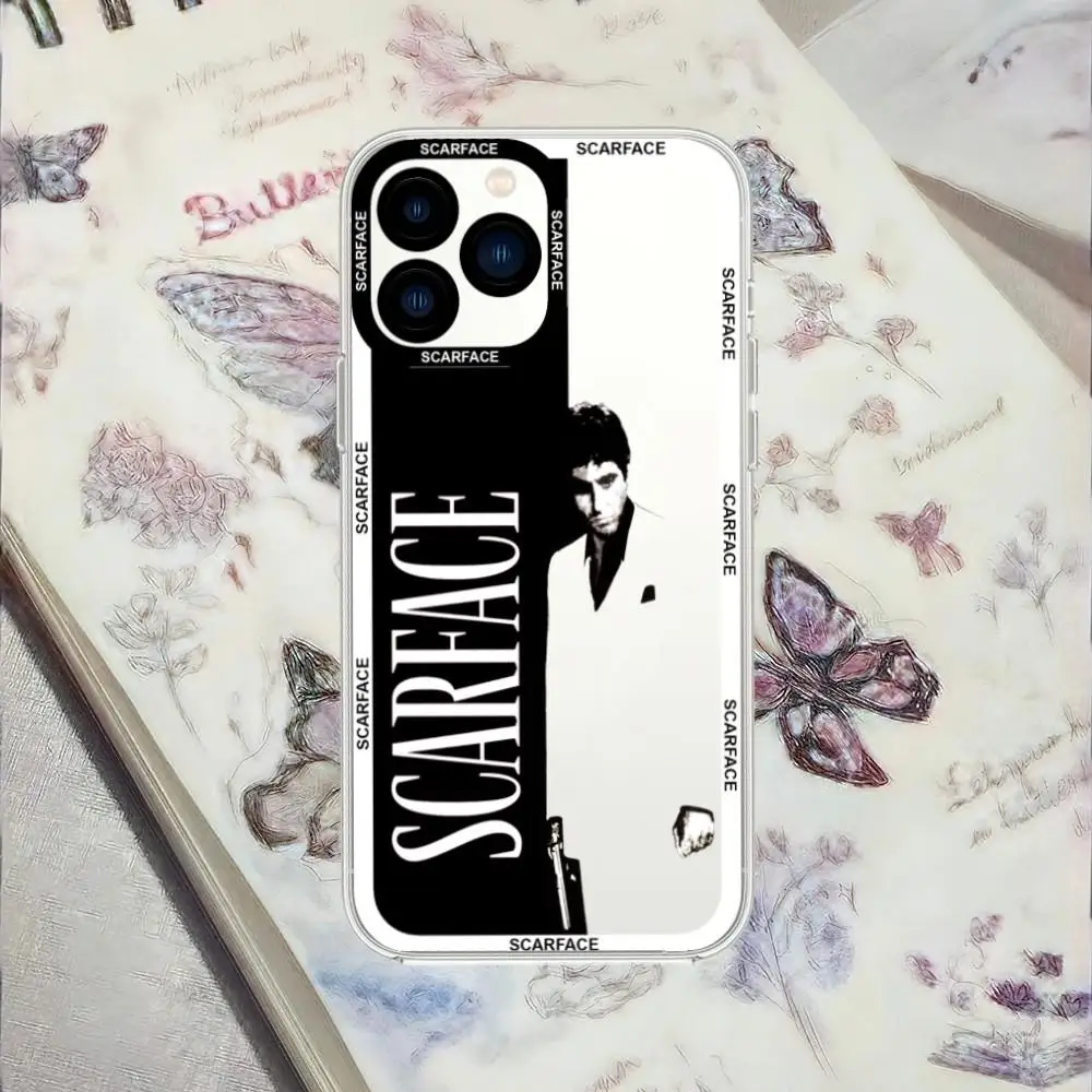 Film Scarface Tony Montana Phone Case For iPhone 13 14 15 Mini 11 12 Pro Max Transparent Shell