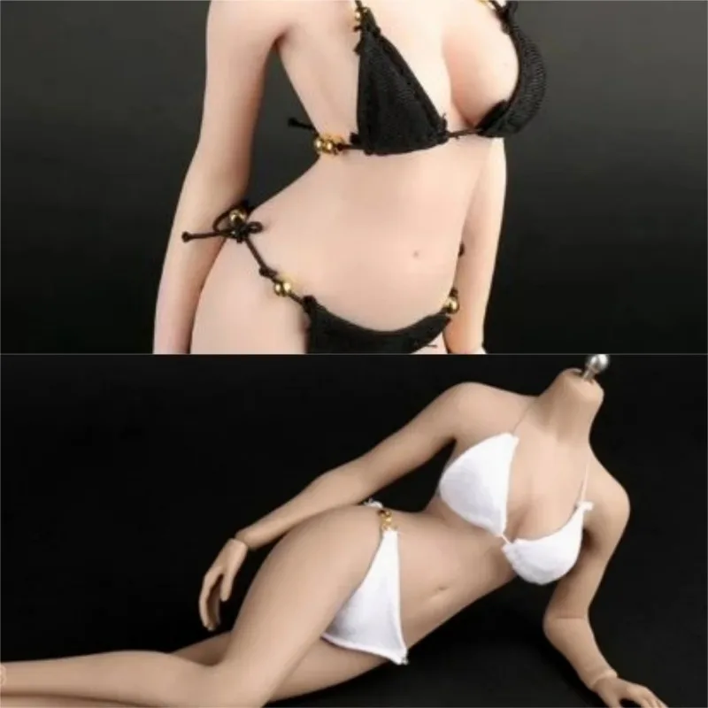 

1/6 Scale Female Action Figures Black Sexy Swimwear Bikini Clothes Model for 12in Ph TBL JIAOUL Doll 30cm Body Toys