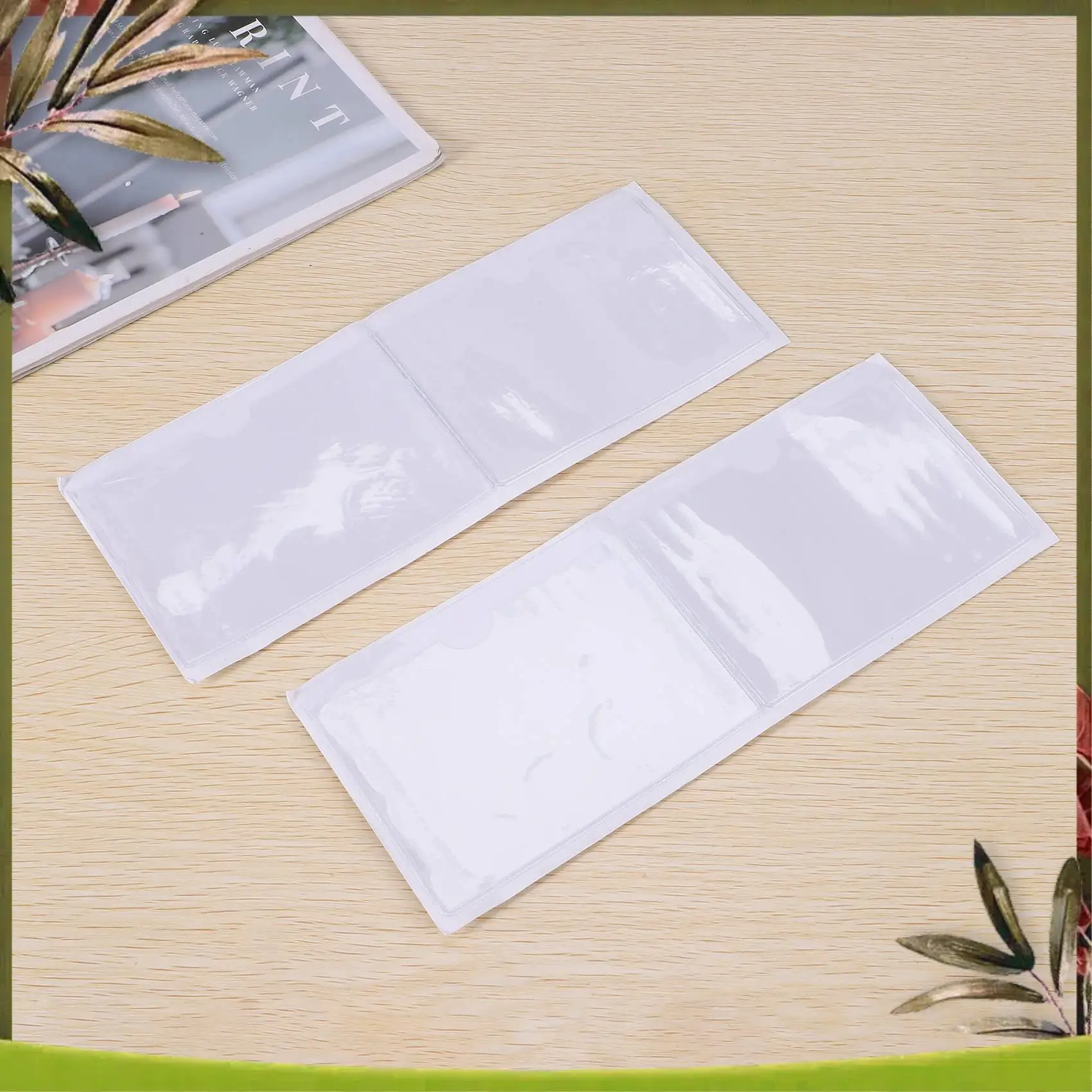 New-60 Pack 3.5 X 4.7 Inches Self-Adhesive Label Holder Card Pockets Label Holder Clear Plastic Library Card Holder