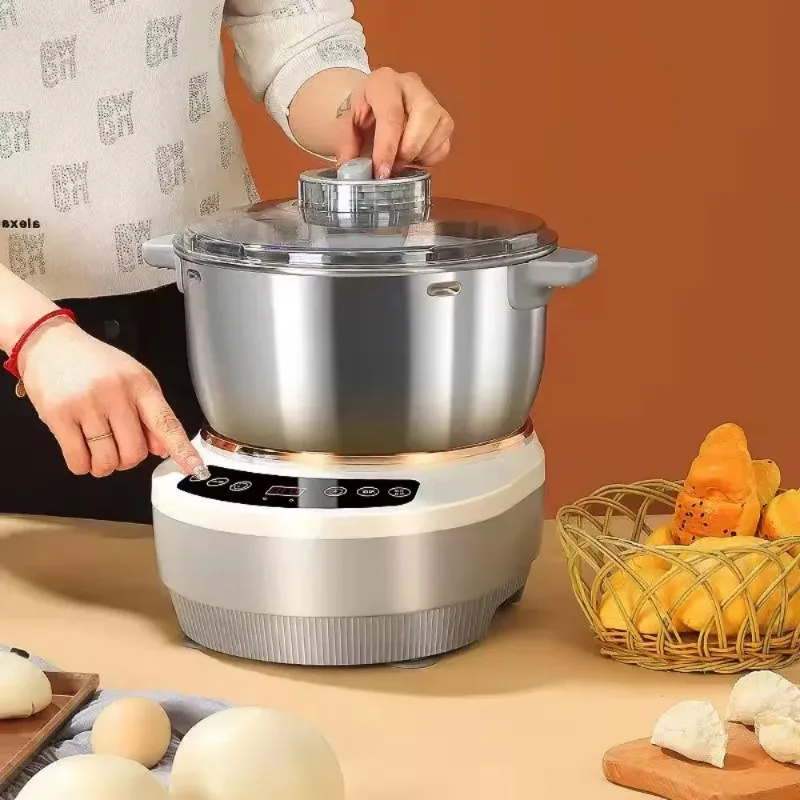 

Portable Household 5L Stainless Steel Baking Mixer - Cake Dough & Dough Sheet Mixer for Home Kitchen Use