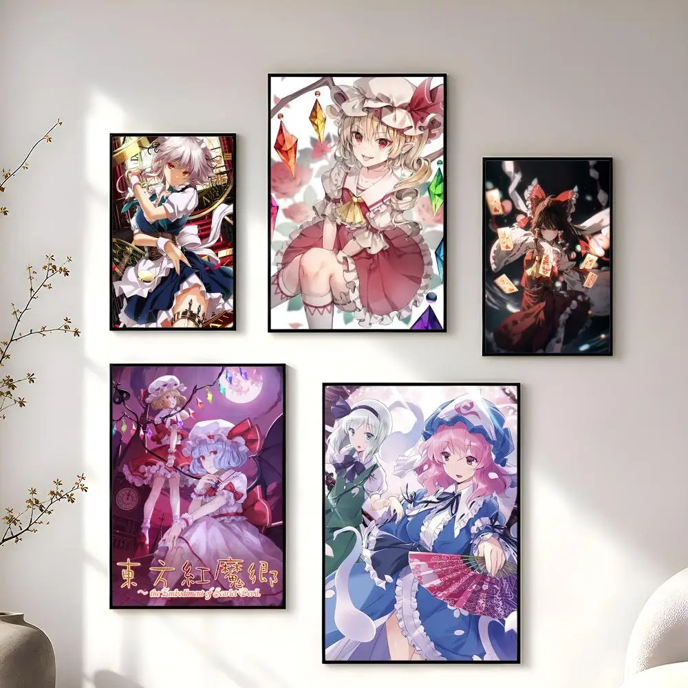 Game Anime The T-Touhou Project Poster High-Quality And Affordable Wall Stickers For Dormitory And Living Room Decoration