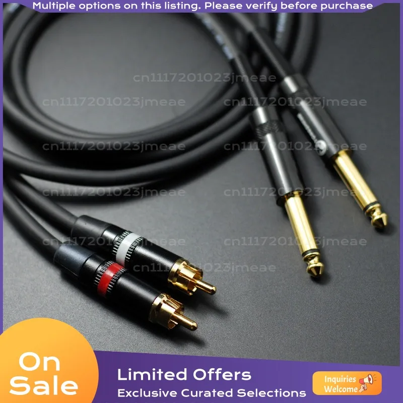 For Monster 6.35mm to Dual RCA Audio Cable, Oxygen-Free Copper 1/4