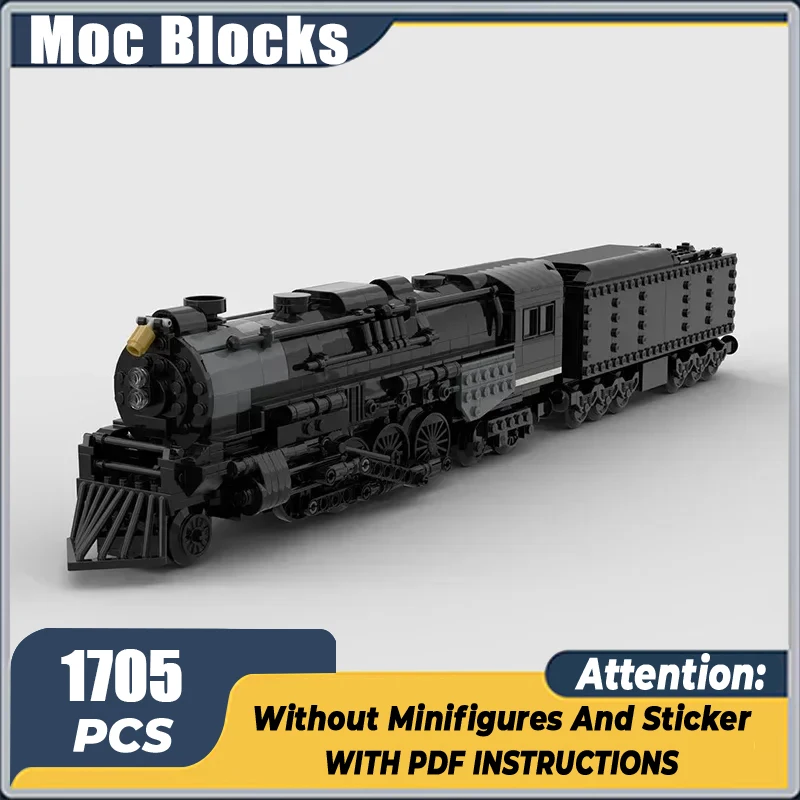 Moc Building Bricks Train Model Pere Marquette 1223 Locomotive Technology Modular Blocks Gifts Christmas Toys DIY Sets Assembly