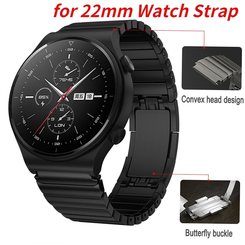 22mm Metal Strap For Huawei Watch 3/GT2 Pro Samsung Galaxy Watch 3/Gear S3 Stainless Steel Bracelet For Amazfit GTR/Stratos band