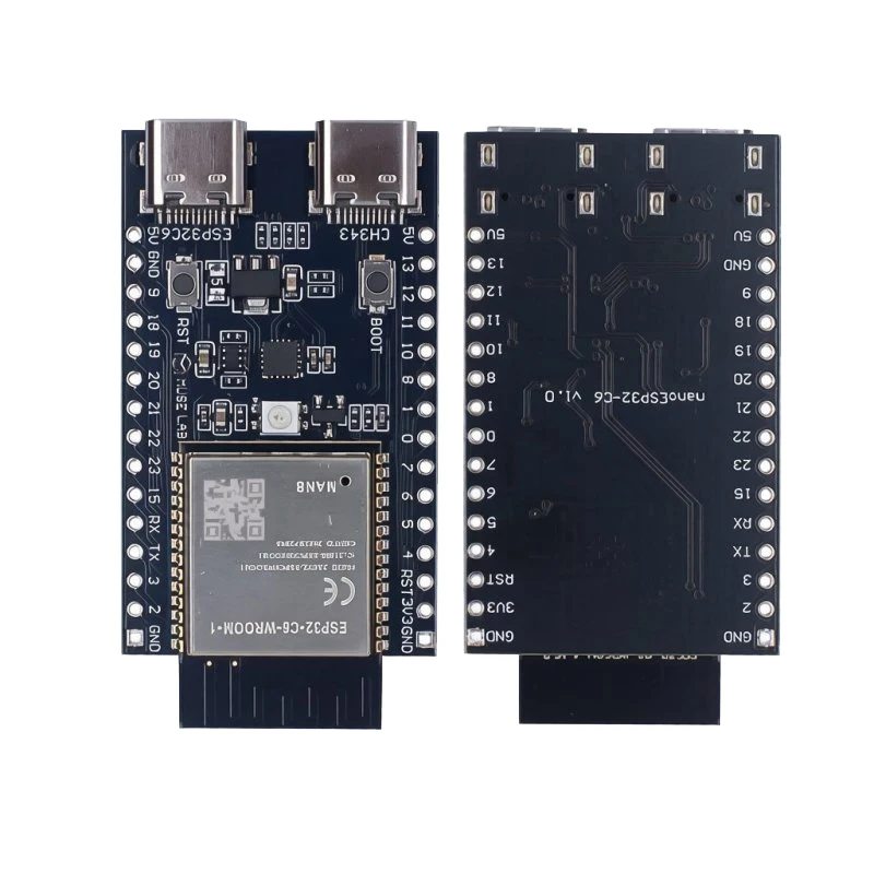 Nano ESP32-C6 WiFi Bluetooth Development Board 160MHz Dual Type-C USB Onboard USB To Serial Full GPIO For Arduino IoT DIY