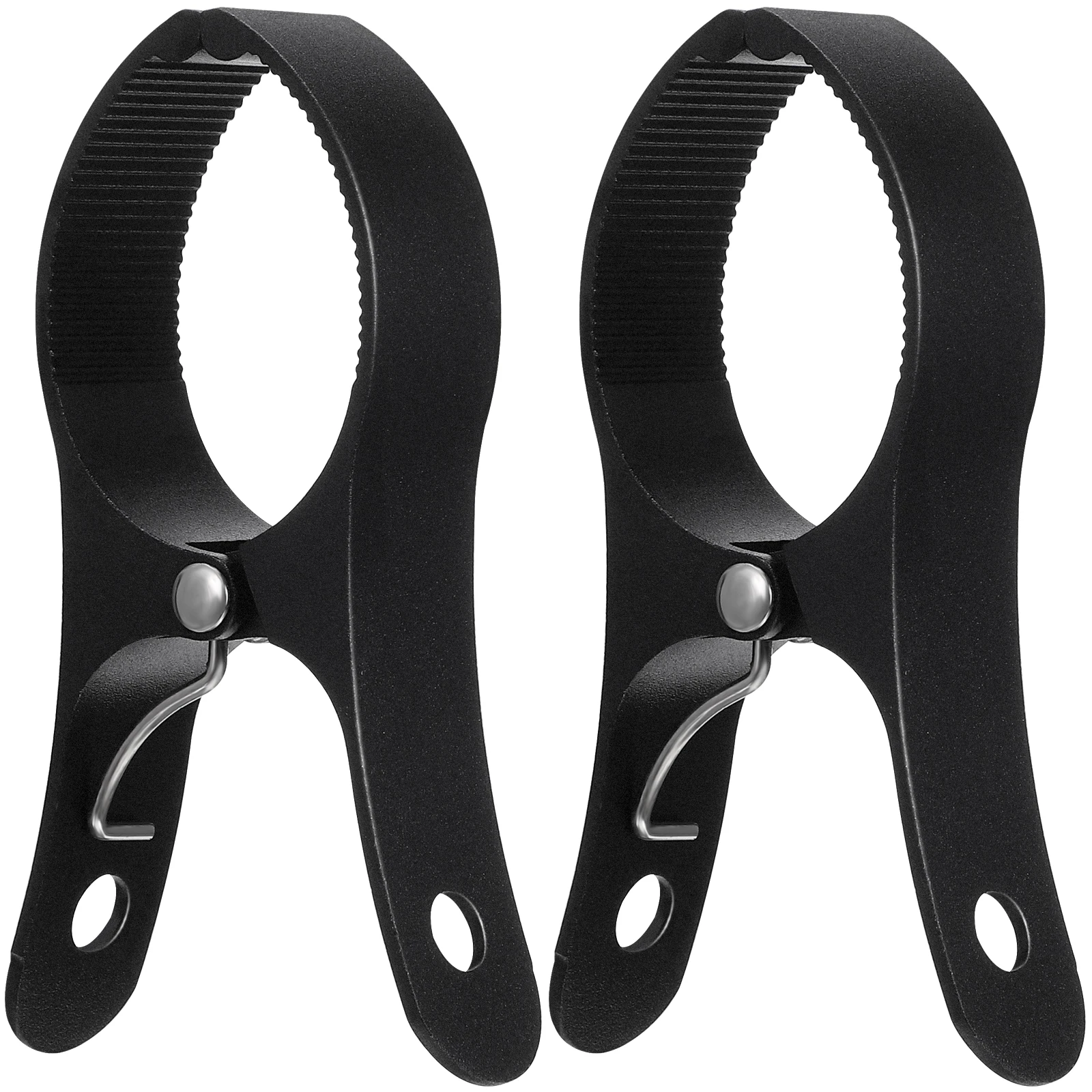 

2 Pcs Outdoor Clothespin Child Bath Towel Beach Clip Black Aluminum Alloy Quilt Hanger Clips
