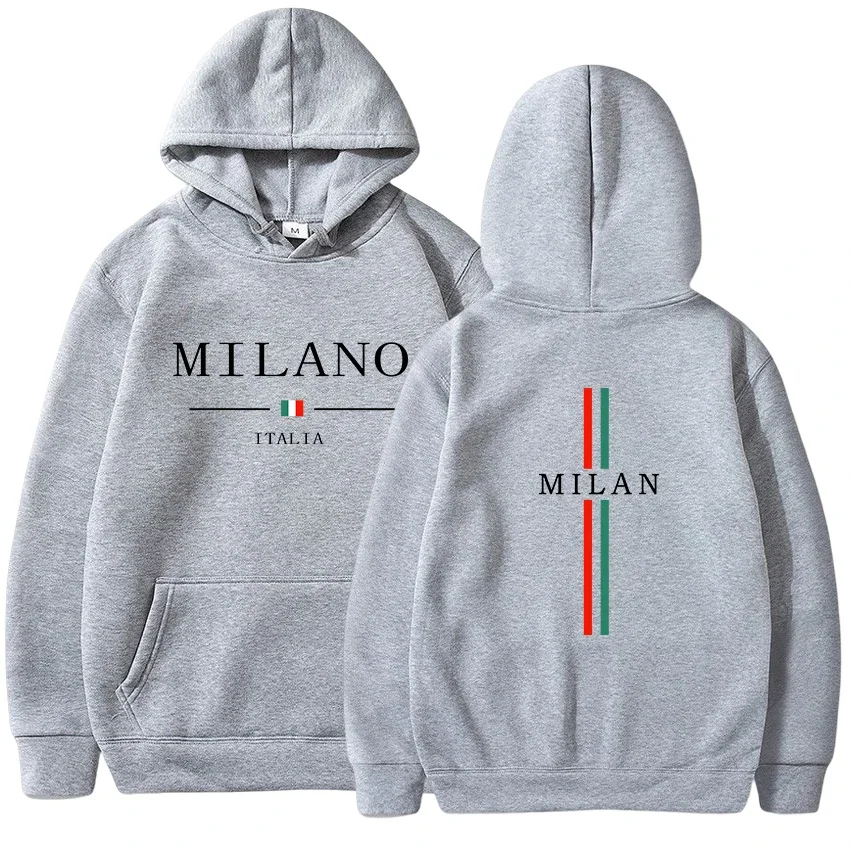 

Женские толстовки с капюшоном, пуловер с миланским принтом, повседневная мужская одежда для бега высокого качества, повседневный универсальный спортивный костюм, топы Y2k 2025