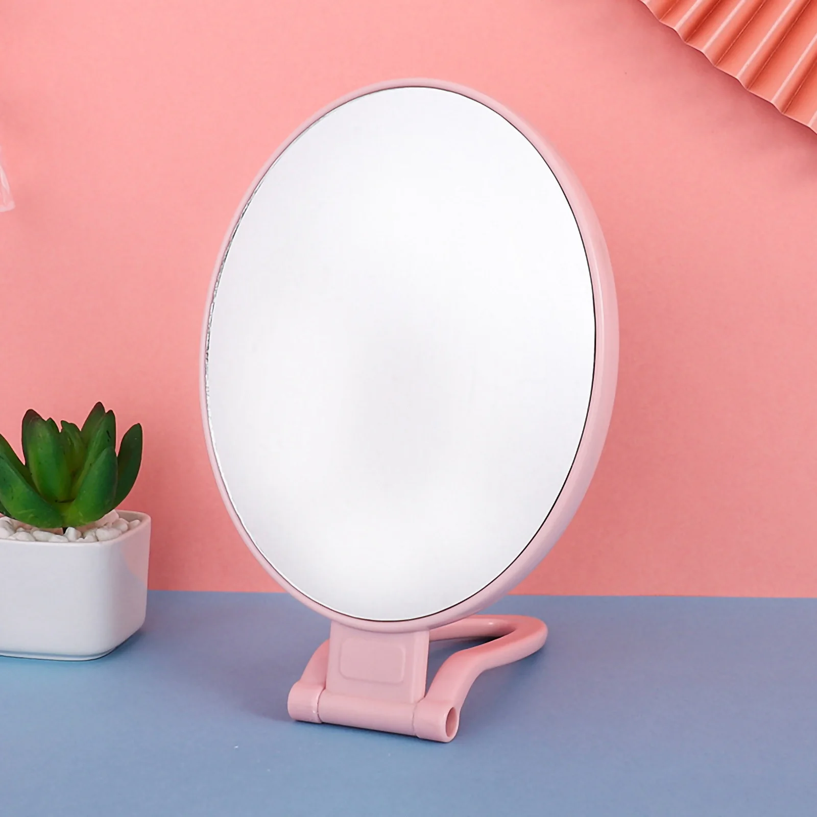 مرآة مكياج قابلة للطي على الوجهين، محمولة وخفيفة الوزن وأنيقة، مثالية لتطبيق مكياج العناية بالبشرة في المكتب المنزلي