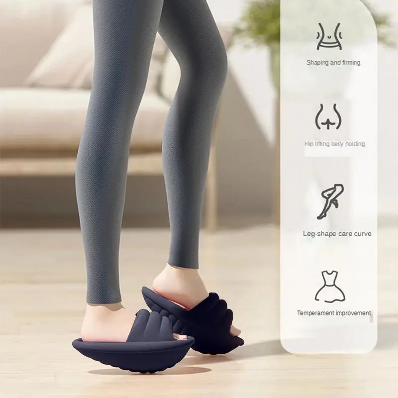 Women Massage Slippers Ergonomic Thick Sole Fitness Shaking Slides Shoes Sculpting Hip And Legs Slimming Yoga Massage Shoe