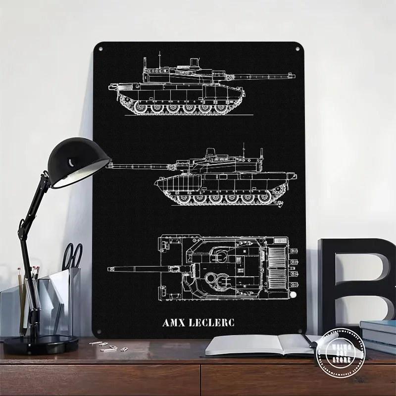 AMX LECLERC Tinplate Poster Custom Wall Art Vintage Metal Signs Retro Tin Plaque for Office Decoration Gaming Bathroom Decor